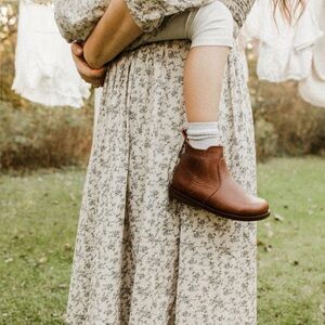 Classic Brown Leather Kids Dress Boots